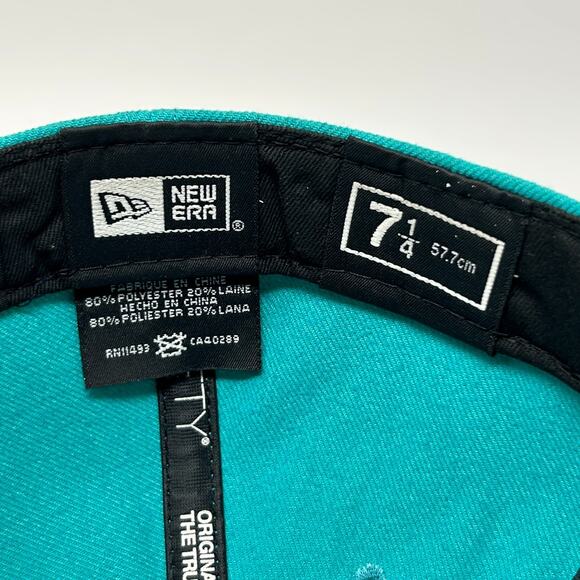 Florida Marlins Hat Baseball Cap New Era 59Fifty Wool Blend Green Fitted 7 1/4 - Picture 8 of 9
